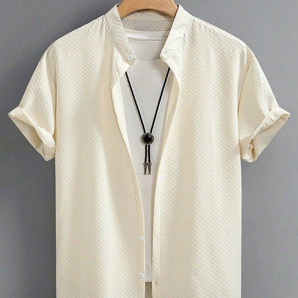 Summer Men's Breathable Casual Stand Collar Shirt