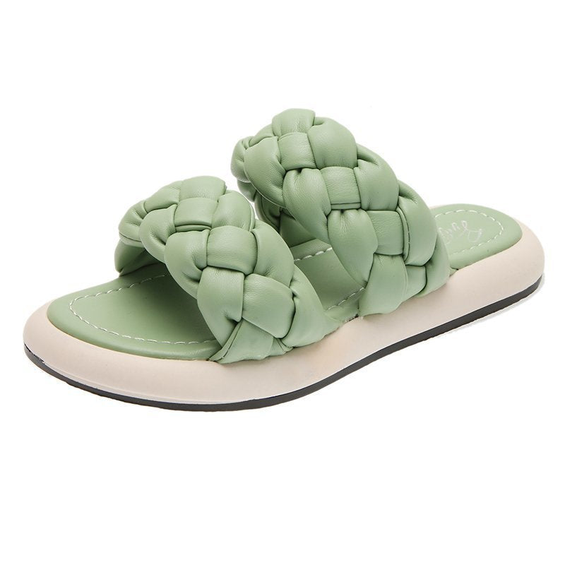 Sandals For Women To Wear In Summer New Korean Students Flat Knitting