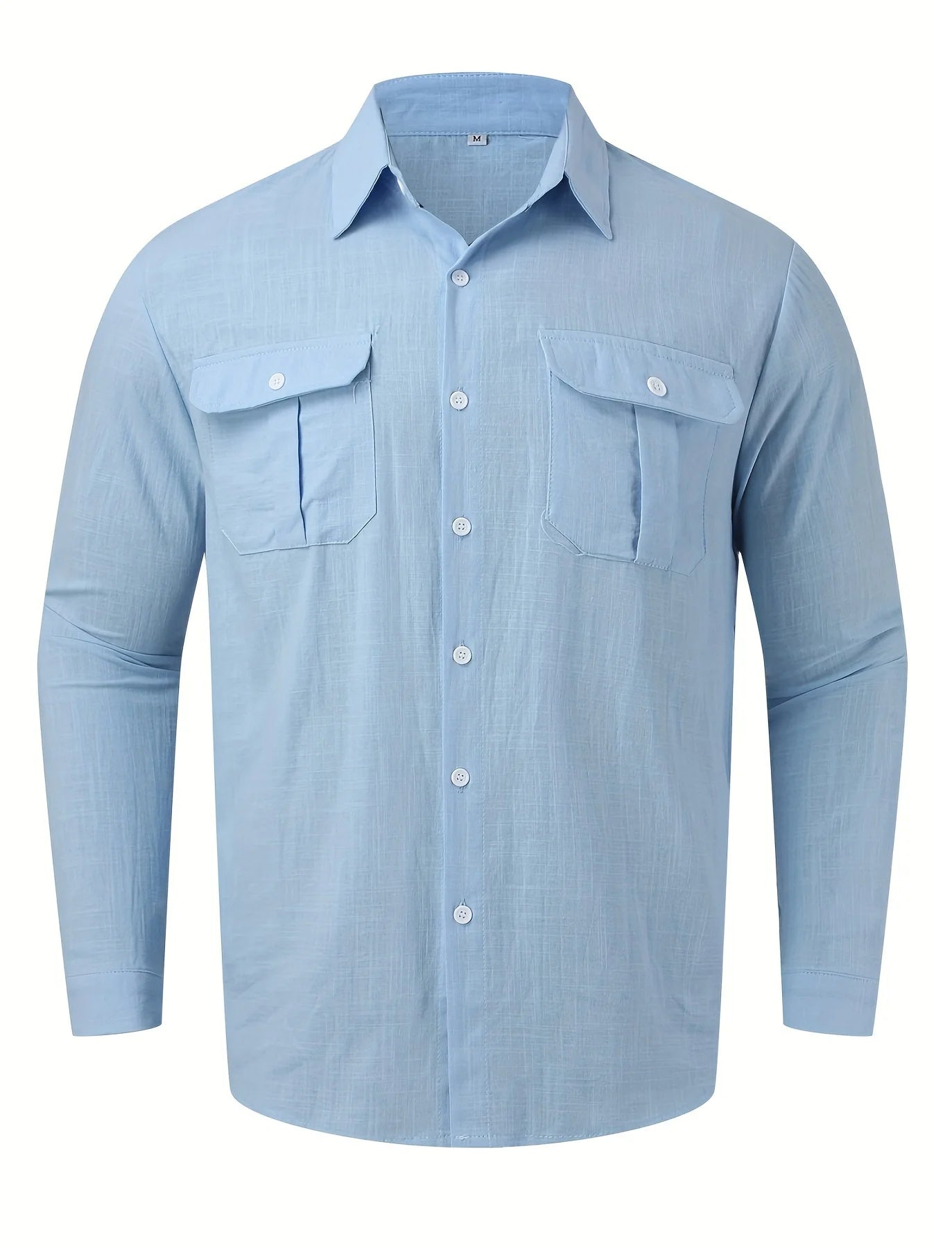 Men's Autumn And Winter pocket Lapels Long-sleeved Shirt