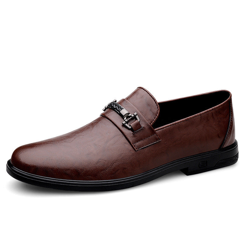 Gentleman Formal Wear Low-top Slip-on Cowhide Shoes