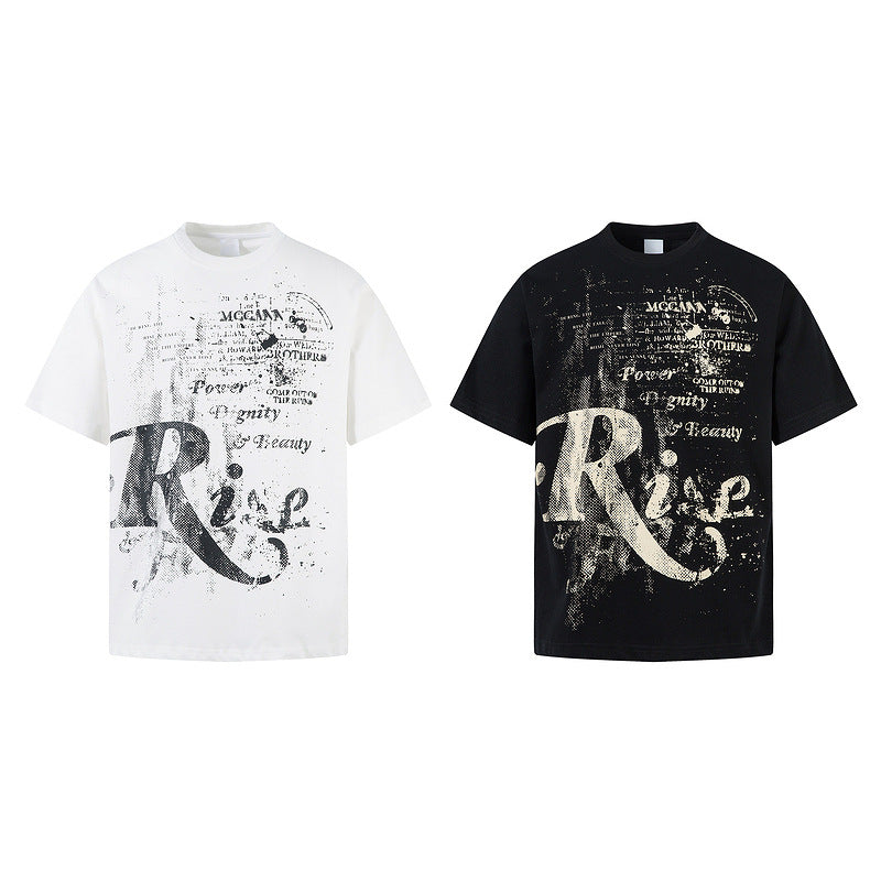 Men's And Women's Letter Printing Casual Couple's Tops