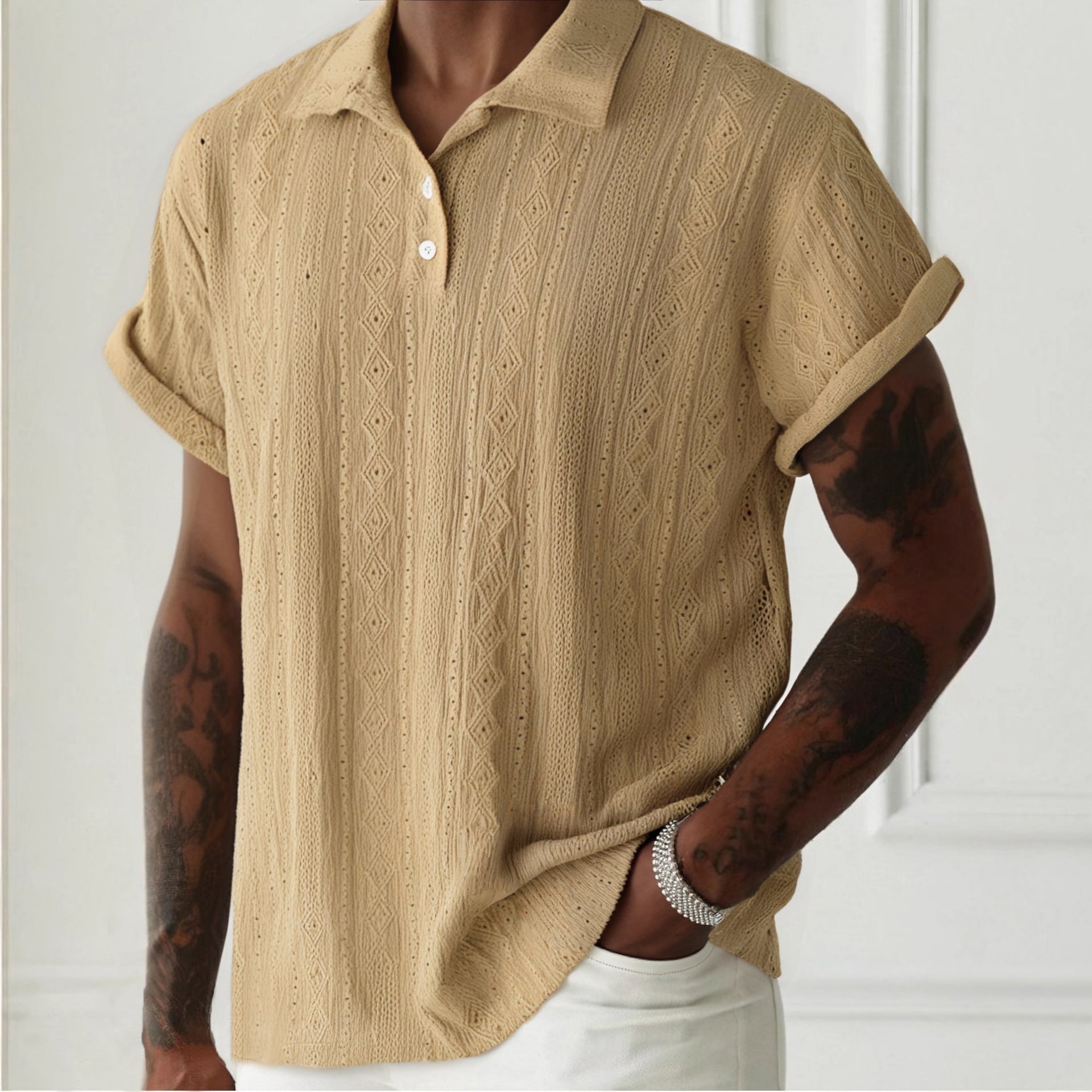Men's Breathable Hollow-out Lightweight Casual Top