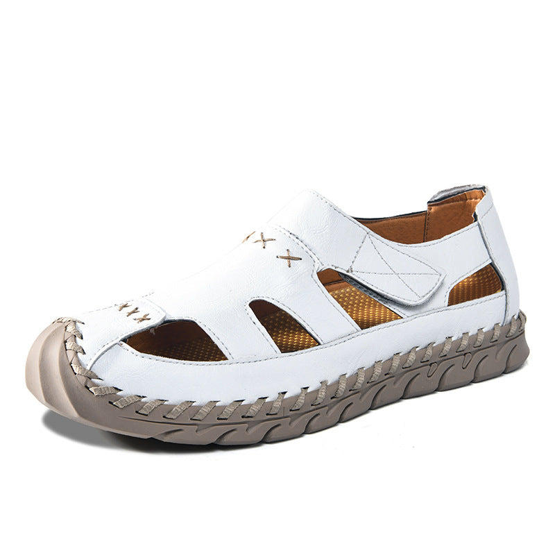 Men's Casual Hand-stitched Velcro Sandals