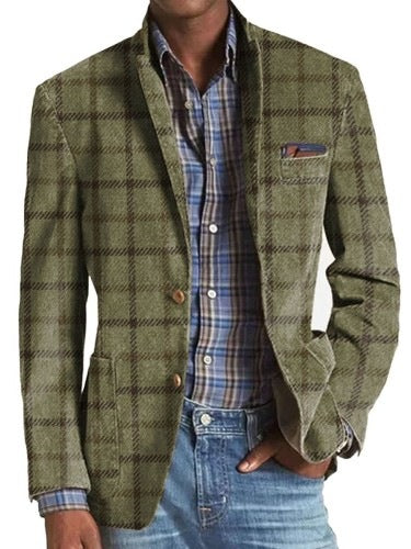 Men's Suit Striped Plaid Coat
