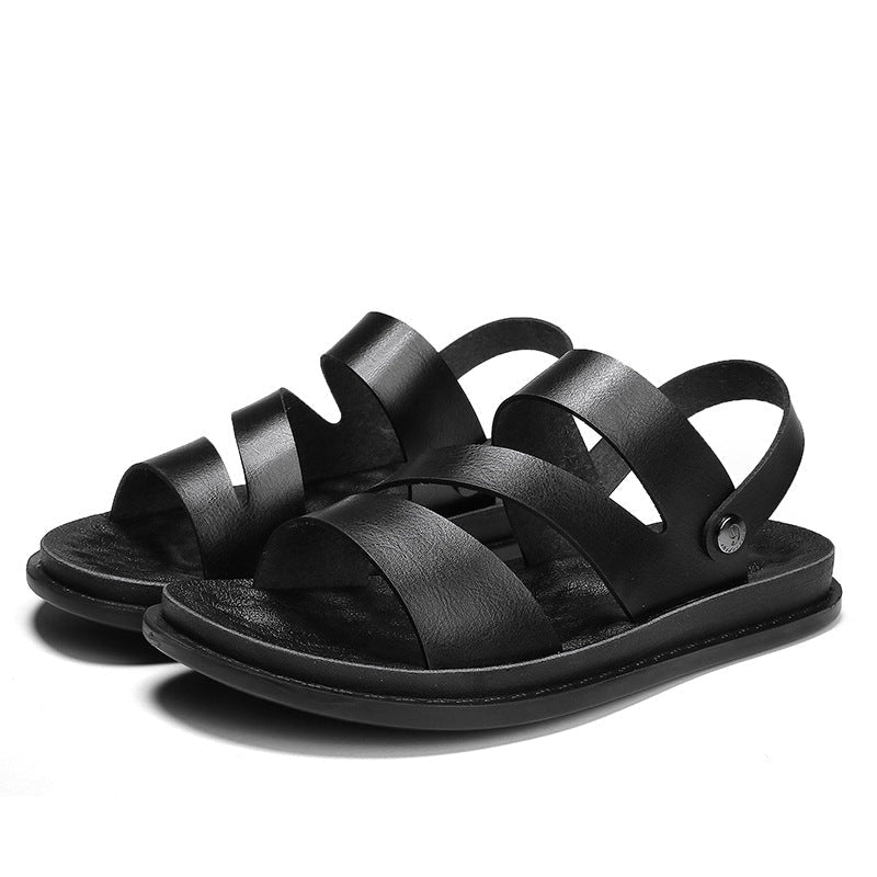 Men's Fashion Casual Outdoor Driving Dual-purpose Leather Beach Sandals