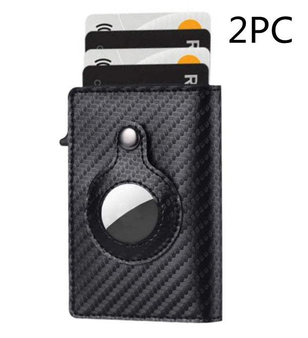 AirTag Wallet Anti Theft Bullet Card Bag Multi-functional Rfid Card Holder Men's Leather Slim Wallets For Airtag