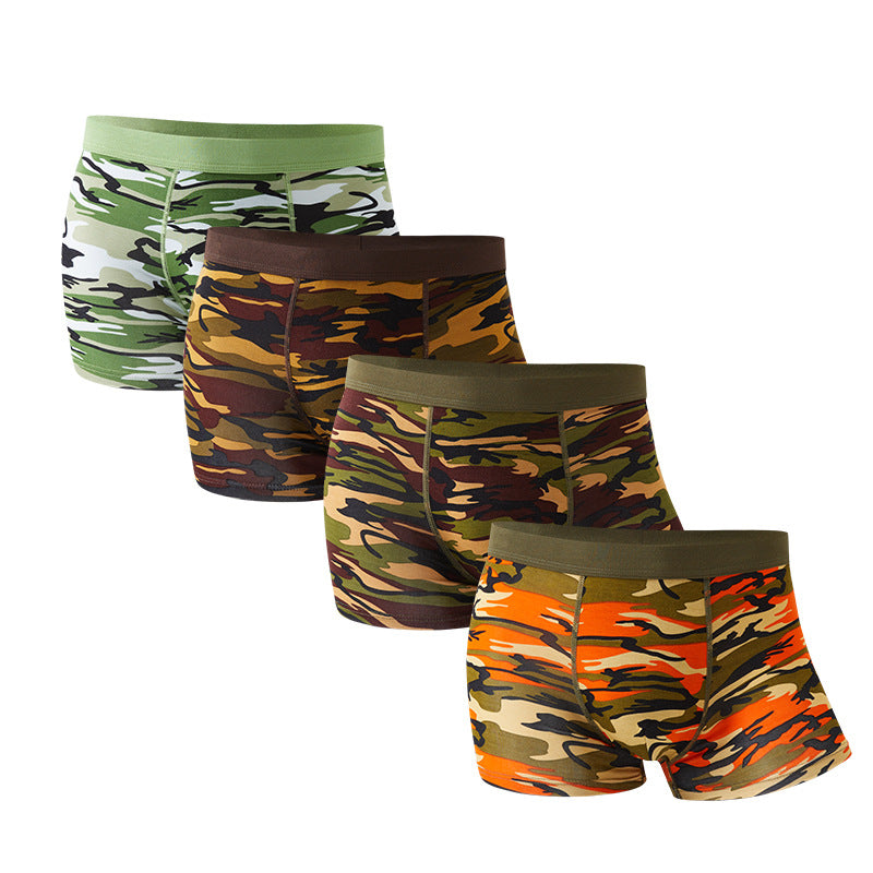 Camouflage Men's Underwear Modal Breathable Boxers Mid-waist Printed Boxers