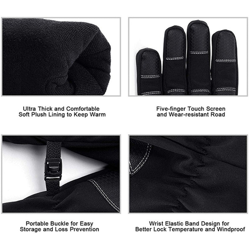 Winter Gloves Touchscreen Non-Slip Unisex Waterproof Windproof Warm Cycling Ski Sports Gloves