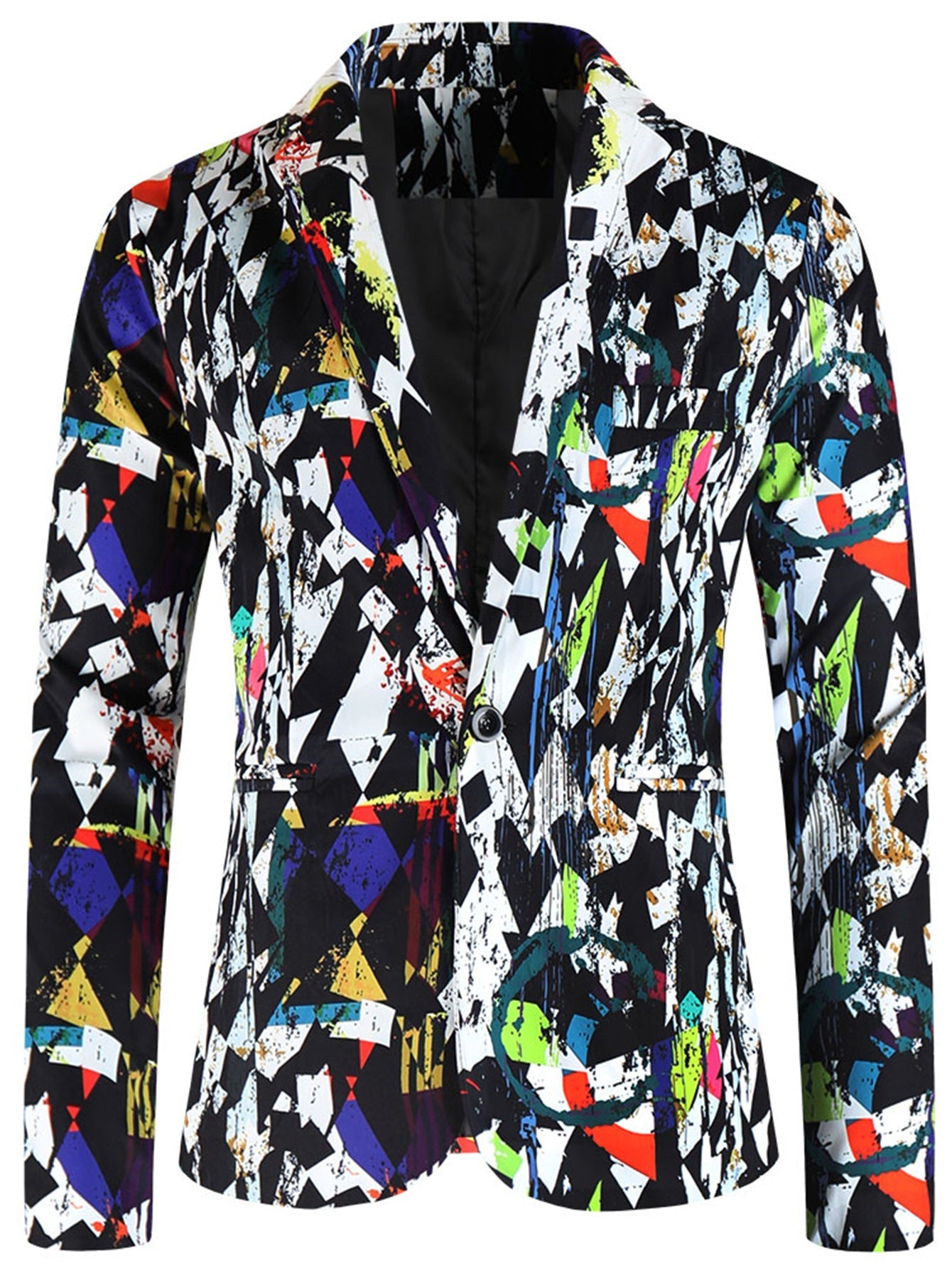 One Button Printing Leisure Suit Plus Size Men's Top