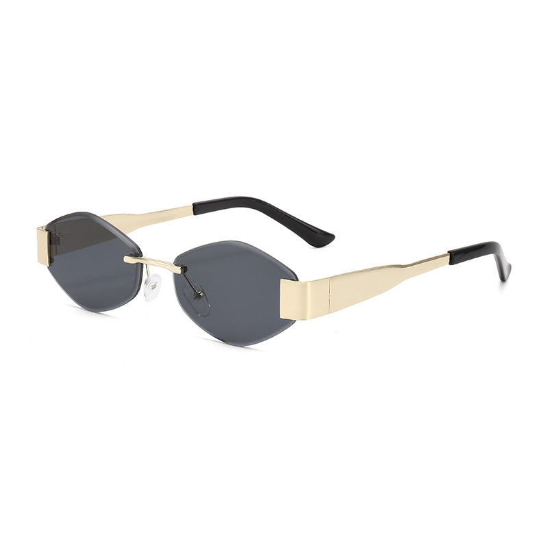 Polygon Rimless Elegant Sun-resistant Sunglasses