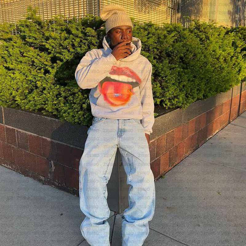 Big Mouth Printed Hip Hop Sweater