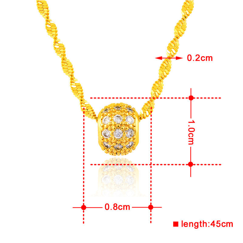 High-end Atmosphere Necklace 24k Gold Plated Bead Necklace