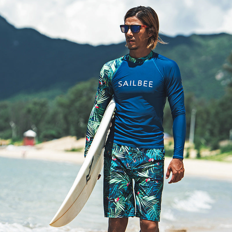 Men's Quick-drying Split Printing Long Sleeve Shorts