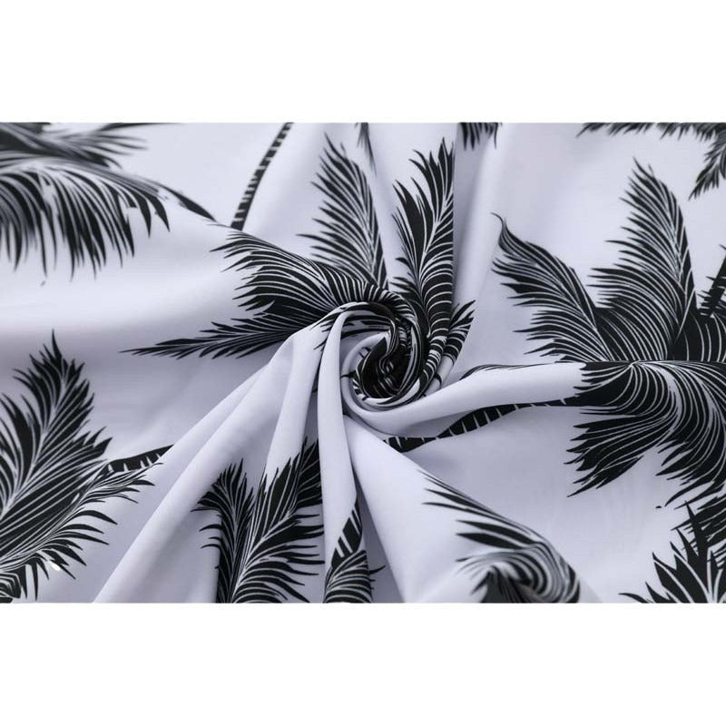 Men's Casual Ice Silk Micro-elastic Printed Short-sleeved Shirt