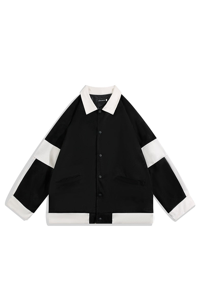 Casual Contrast Color Stitching Simple Jacket Trendy Boys
