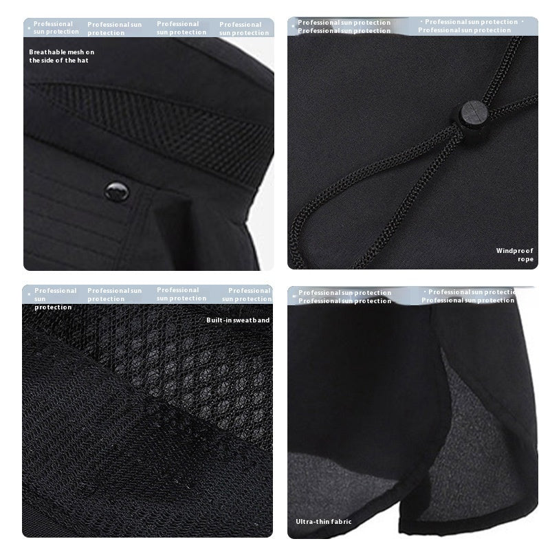 Hat Men's Sun-shade Fisherman Hat Big Brim Sun-proof Fishing Hat