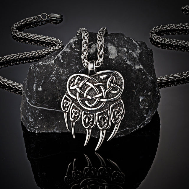 Never Fade Viking Celtic Wolf Claw Necklace Men