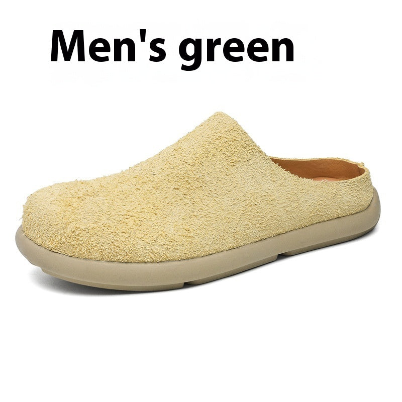 Outdoor Half Slippers Leather Shoes