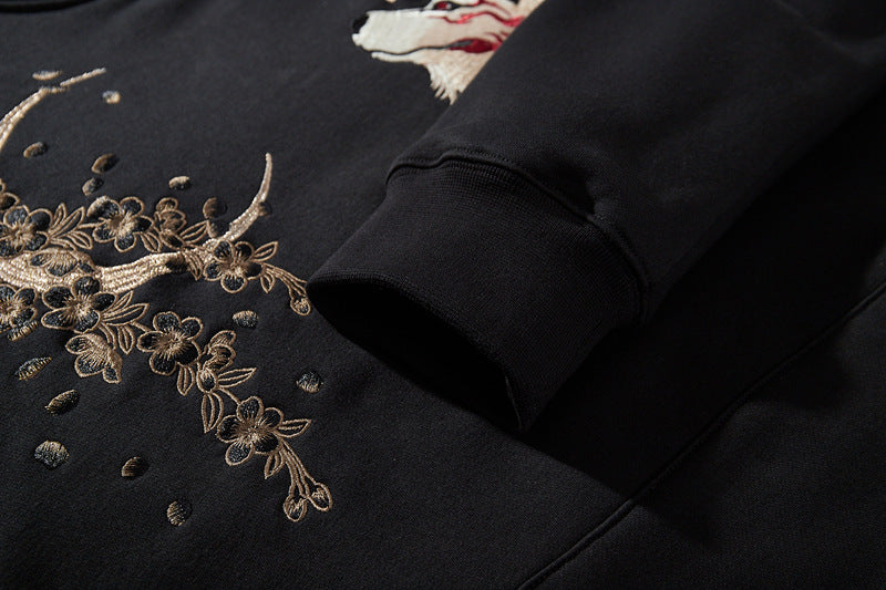 Men's Hooded Sweater Full Width Embroidery