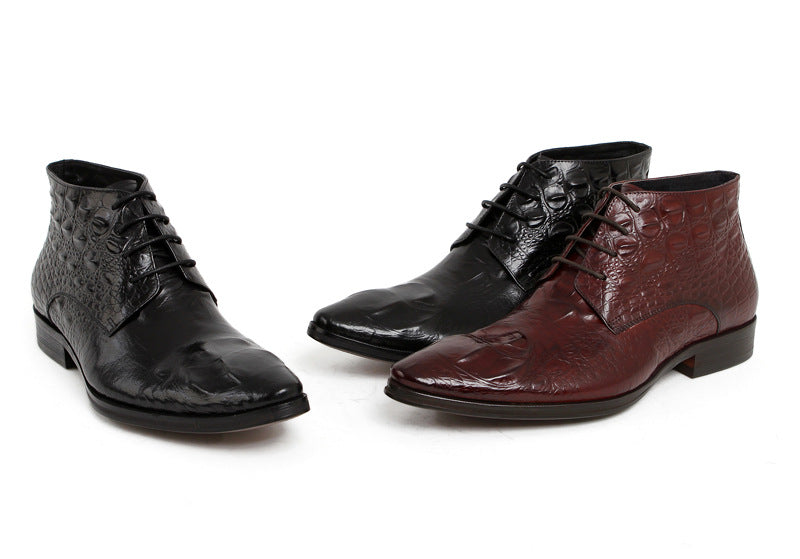 High-top Alligator Leather Doc Martens For Men