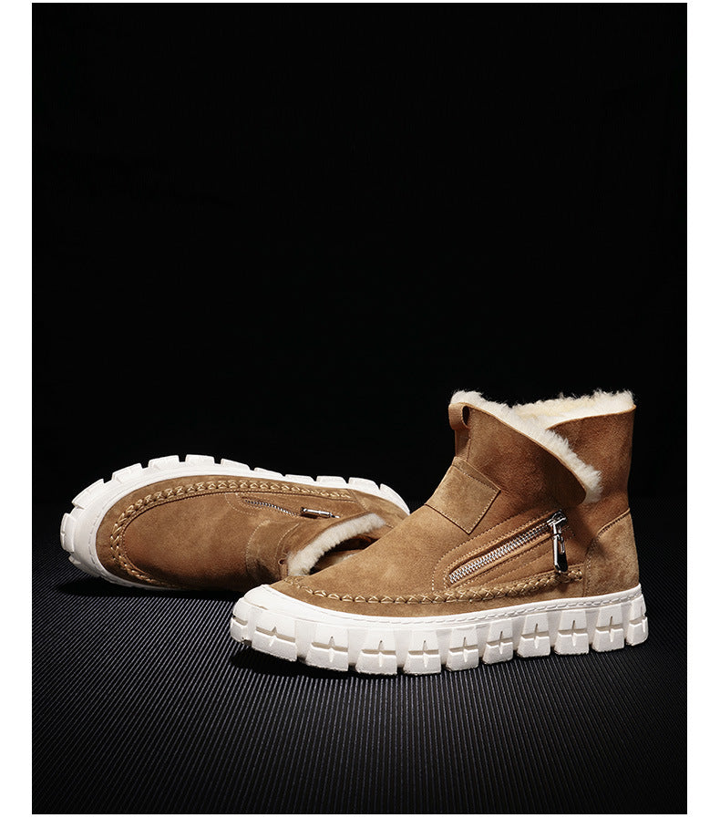 New Fur One Boot Men's Leather Wool And Fleece