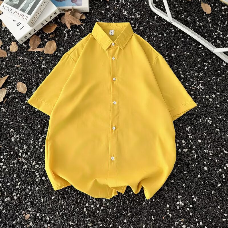 Summer Thin Section Traceless Half-sleeve Shirt Men's Korean Style