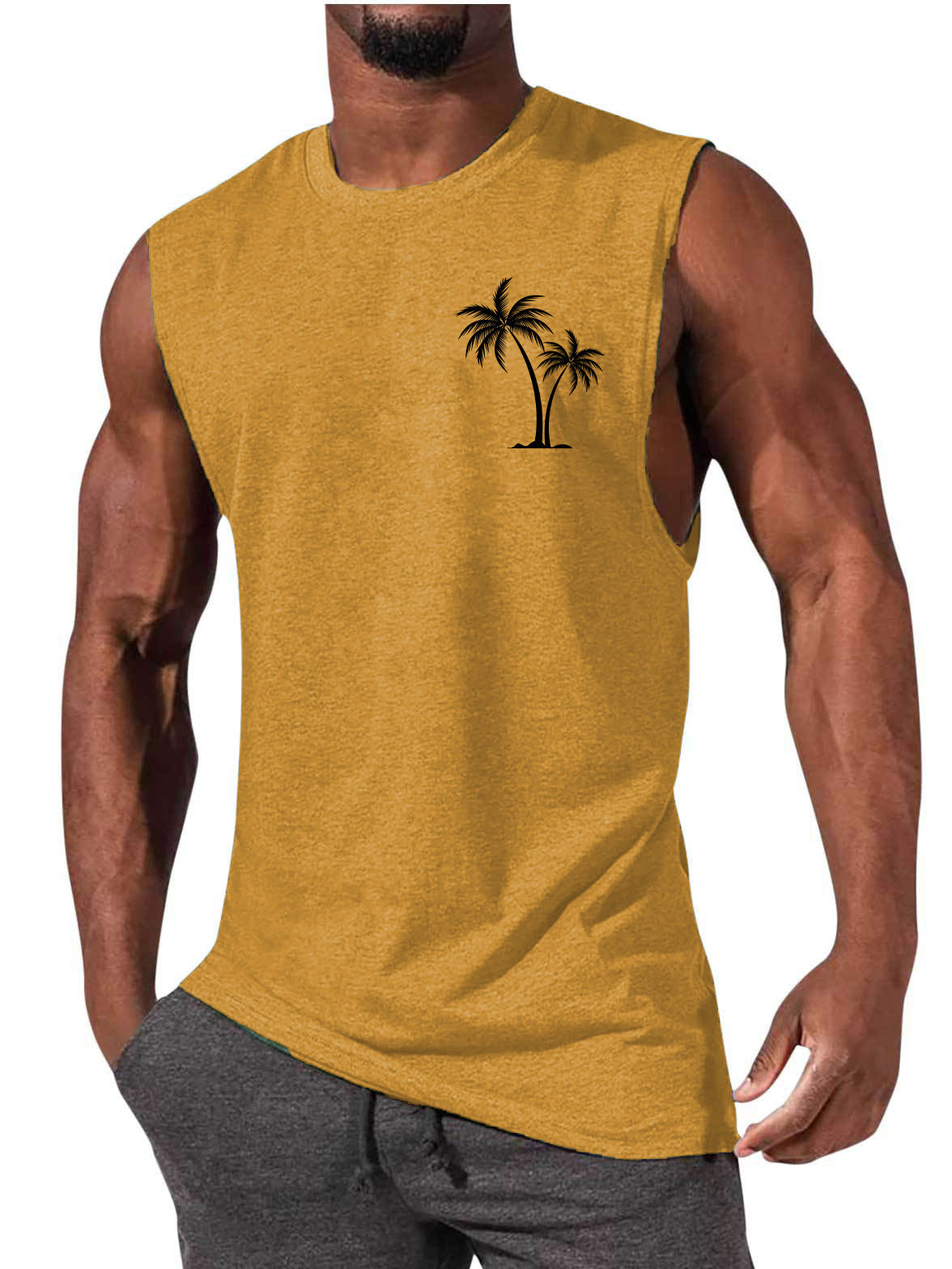 European And American Sleeveless T-shirt Summer Loose Sports Vest Men
