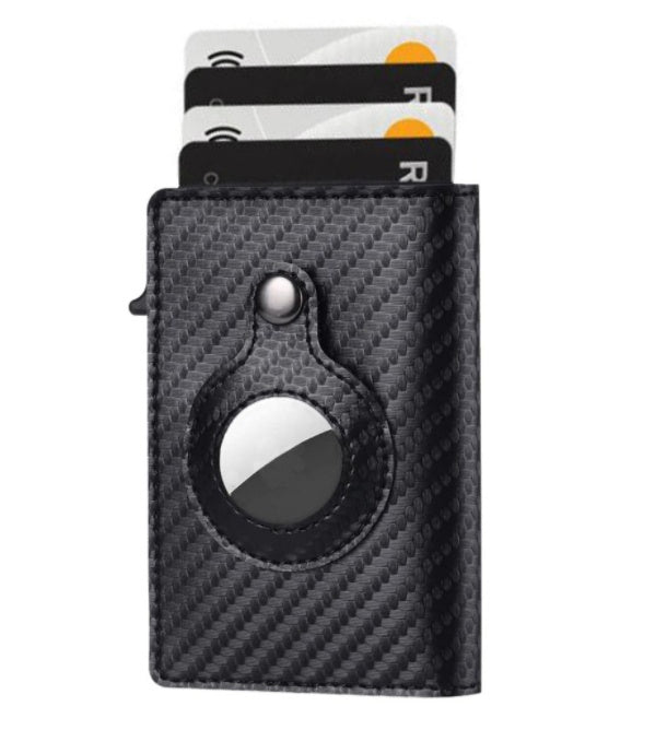 AirTag Wallet Anti Theft Bullet Card Bag Multi-functional Rfid Card Holder Men's Leather Slim Wallets For Airtag