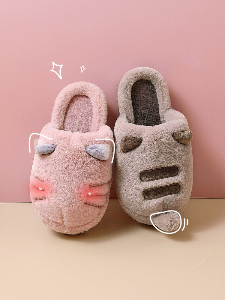 Cotton Slippers, Plush Household, Thick-soled Comfort And Warmth, Wool Slippers