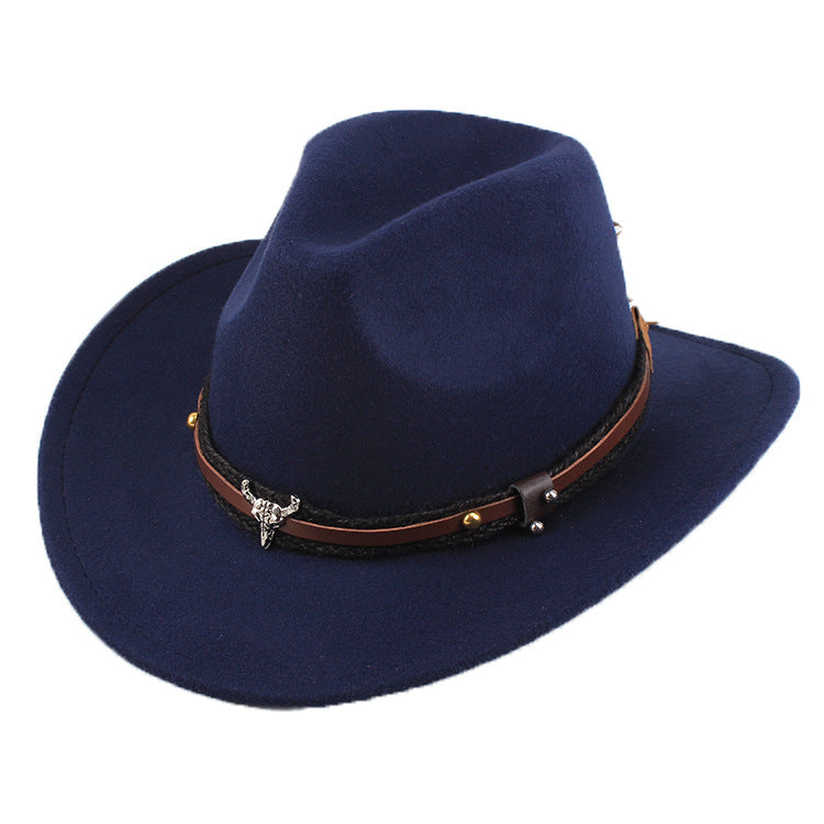 European And American Style Woolen Cowboy Hat Men's Lady Couple Ethnic Style Curling