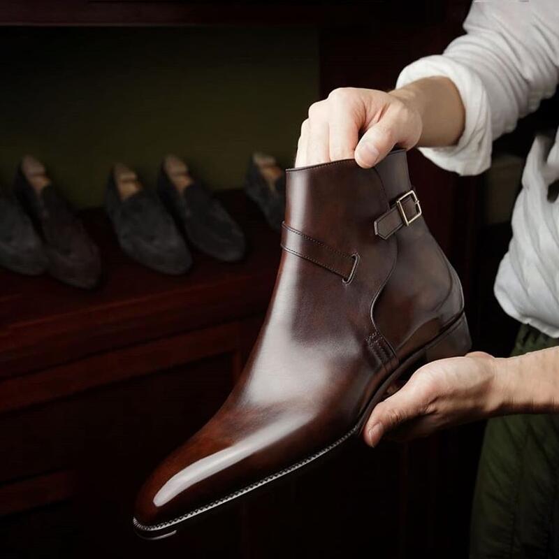 Men's Shoes Explosive Style Men's Boots Buckle Ankle Casual Men's Shoes