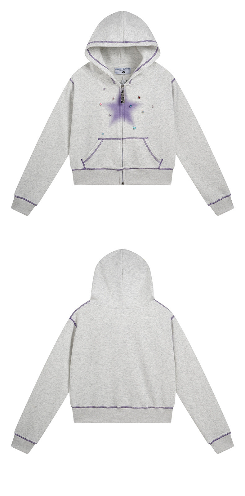 American Diamond XINGX Hooded Cardigan Sweater