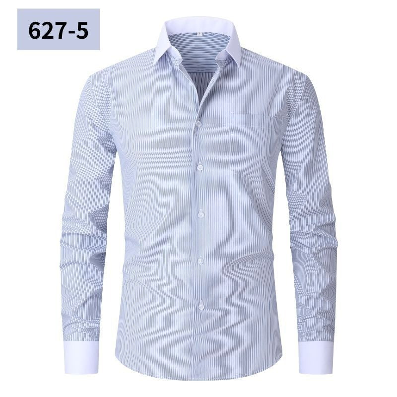 Men's Casual American-style Long-sleeved Striped Shirt