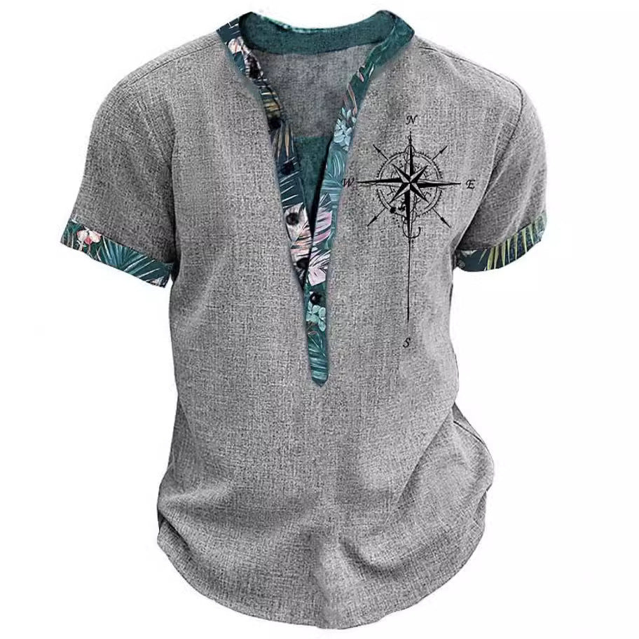 European And American 3D Printed Shirt