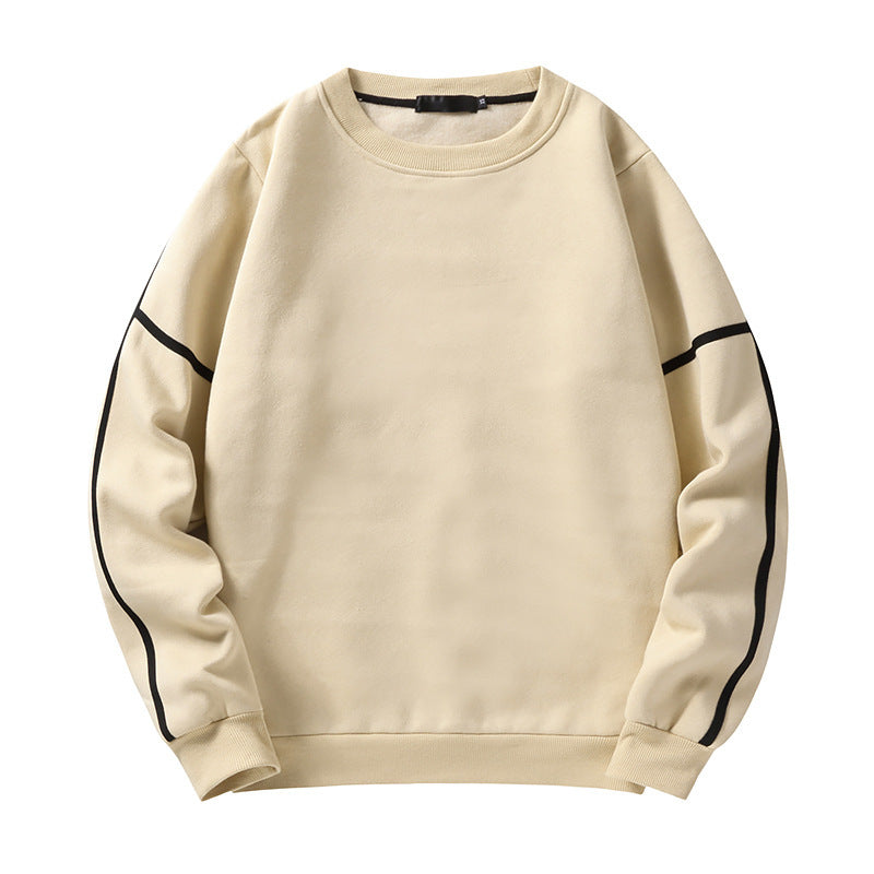 Contrasting Basic Round Neck Long Sleeve Sweatshirt