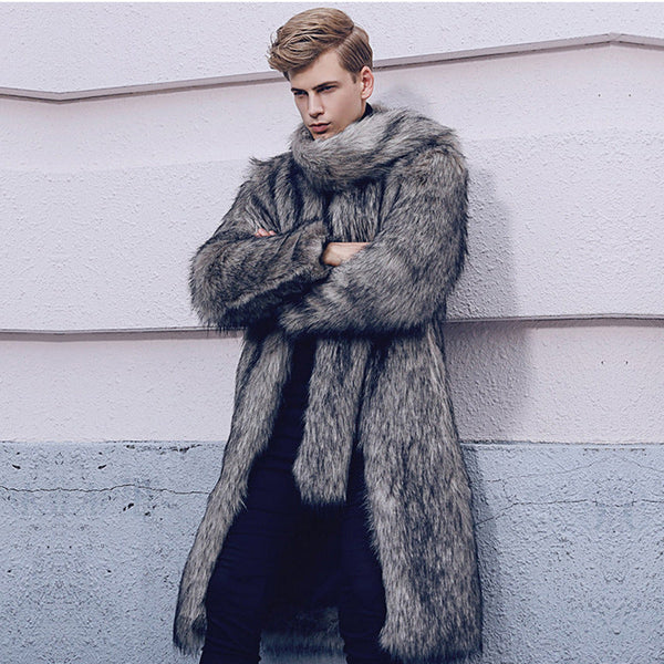 Men's Casual fur Coat With Lapel