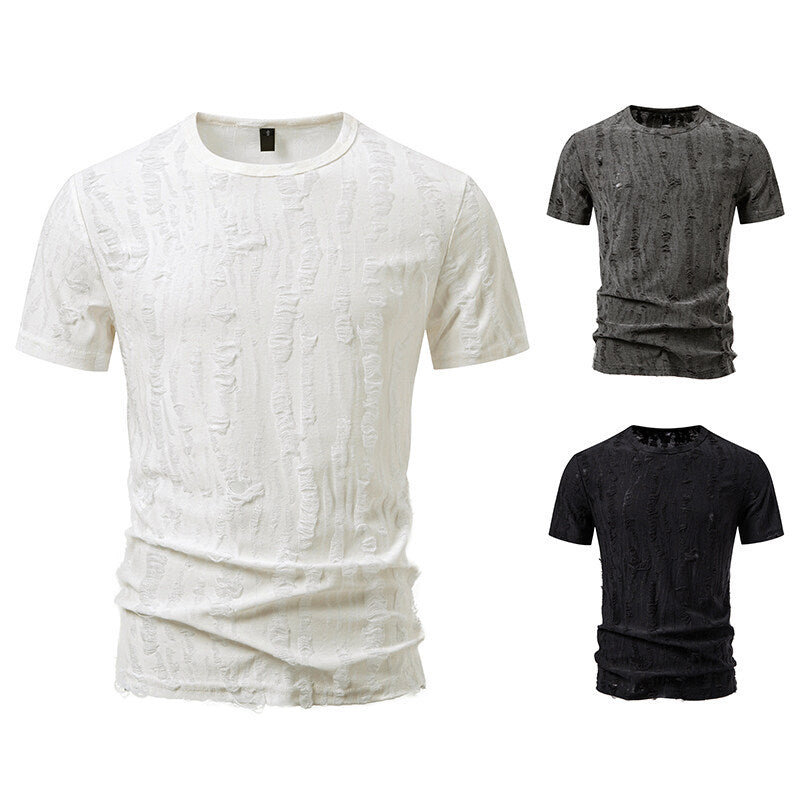 Simple Half Sleeve Men's Tops Loose