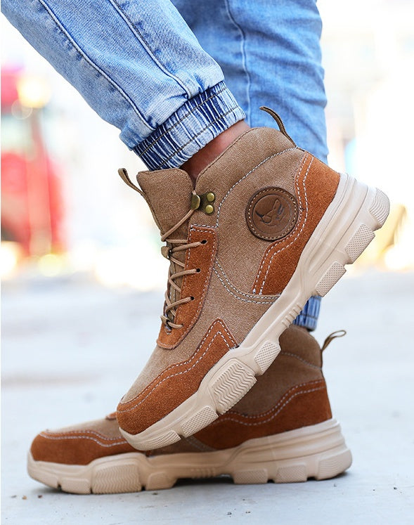 Casual Labor Insurance Men's Steel Breathable Comfortable High-top Safe Work Protective Shoes