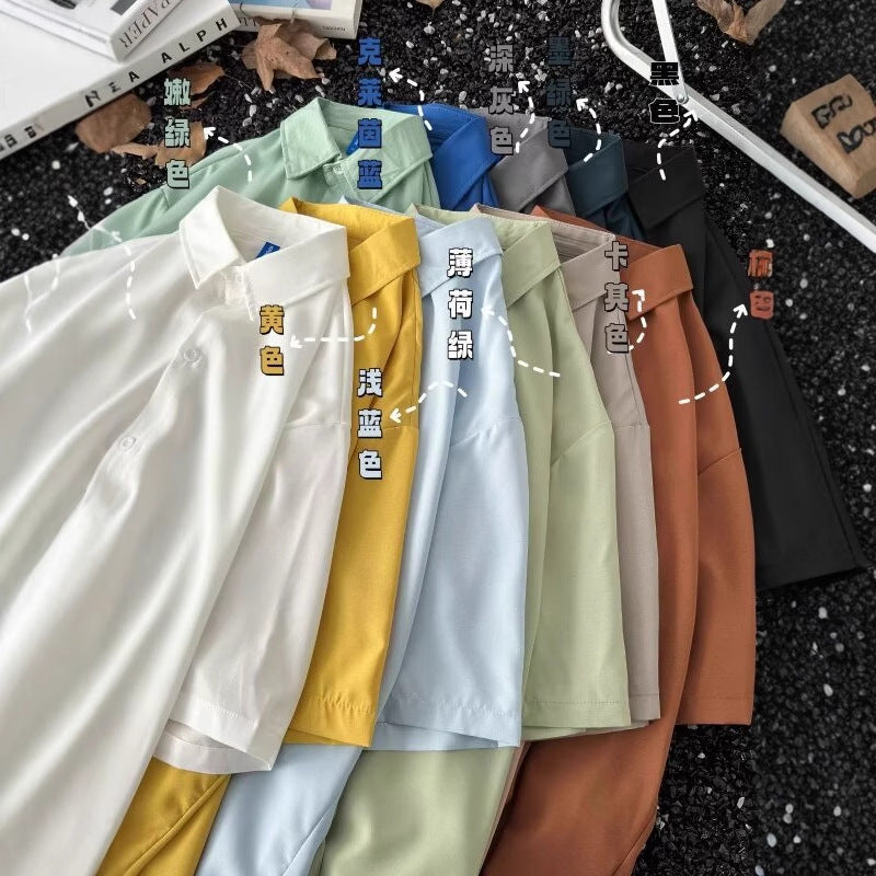 Summer Thin Section Traceless Half-sleeve Shirt Men's Korean Style