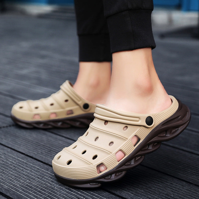 Hole Sandals Men's Non-slip Closed Toe Lightweight