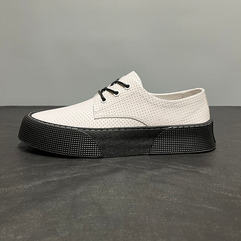 Breathable Comfortable Casual Shoes Soft Leather White Shoes