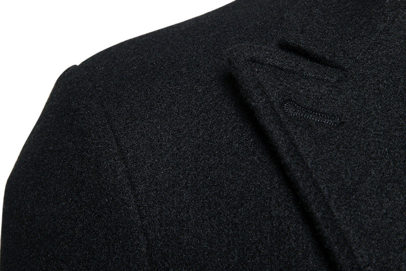 Men's Medium Length Woolen Coat