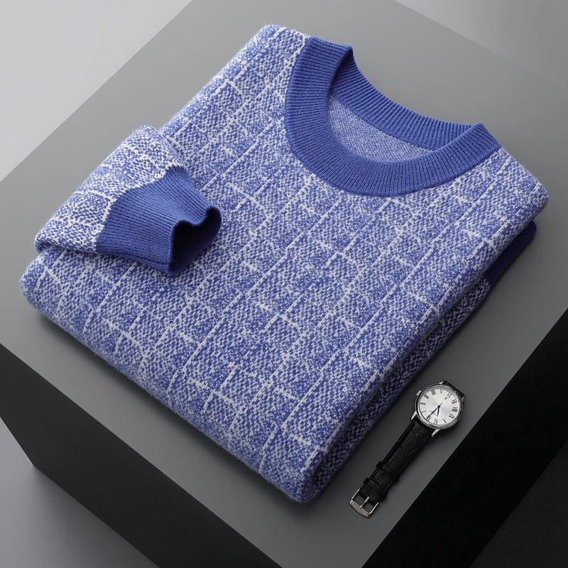 Men's Round Neck Business Casual Padded Sweater