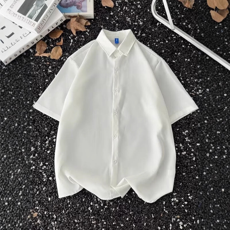 Summer Thin Section Traceless Half-sleeve Shirt Men's Korean Style