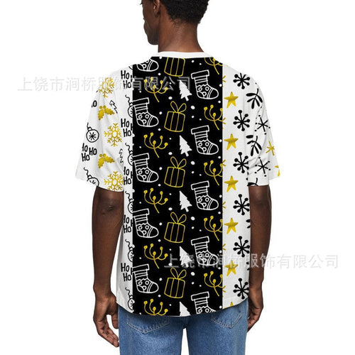 3D Christmas Style Digital Print Men's Short Sleeve T-shirt Casual Short Sleeve