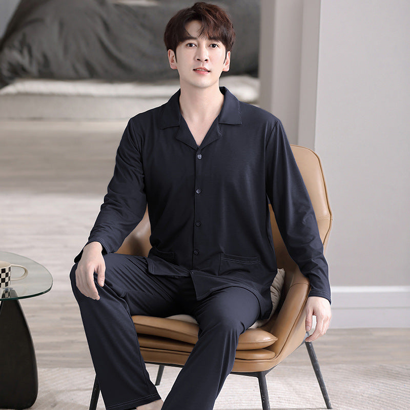 Pajamas Men's Modal Cardigan Long Sleeve Casual Homewear Suit