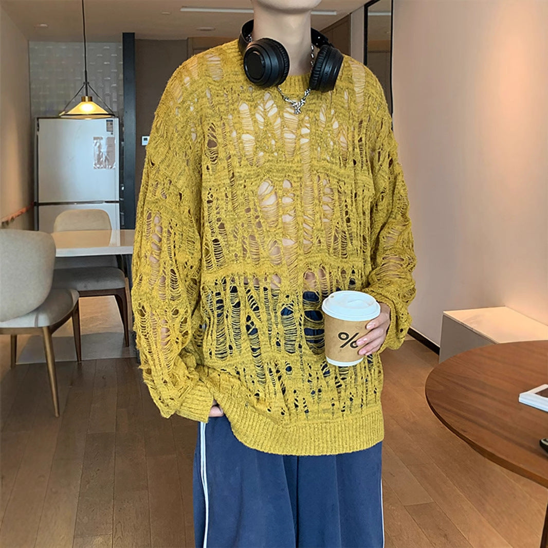 Early Spring Design Hollow Loose Thin Sweater