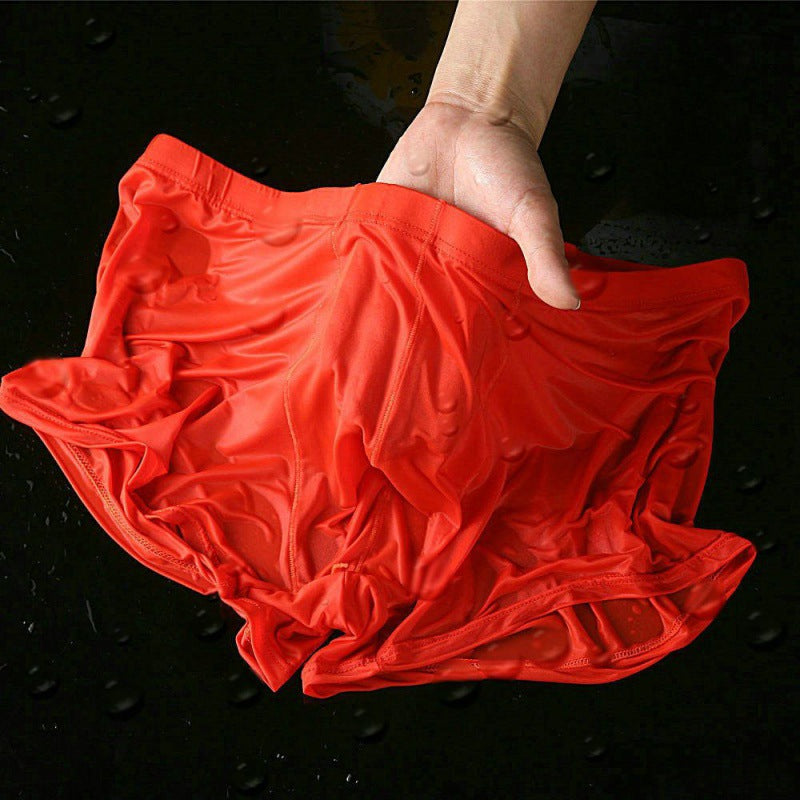 Men's Underwear Boxer Ice Silk Breathable Thin