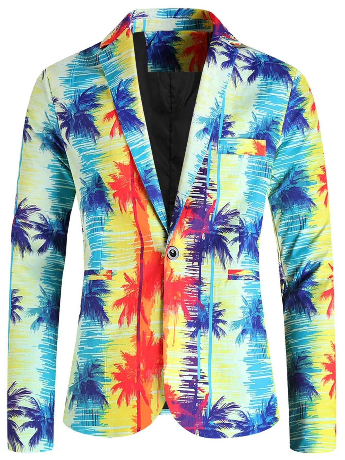 One Button Printing Leisure Suit Plus Size Men's Top