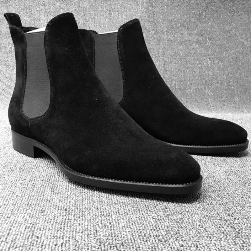 Men's Short Boots Vintage High-top Leather Shoes Martin Boots